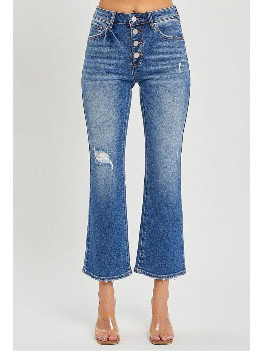 Risen Jeans Mid Rise Button Cropped Flare Jean size 3/26